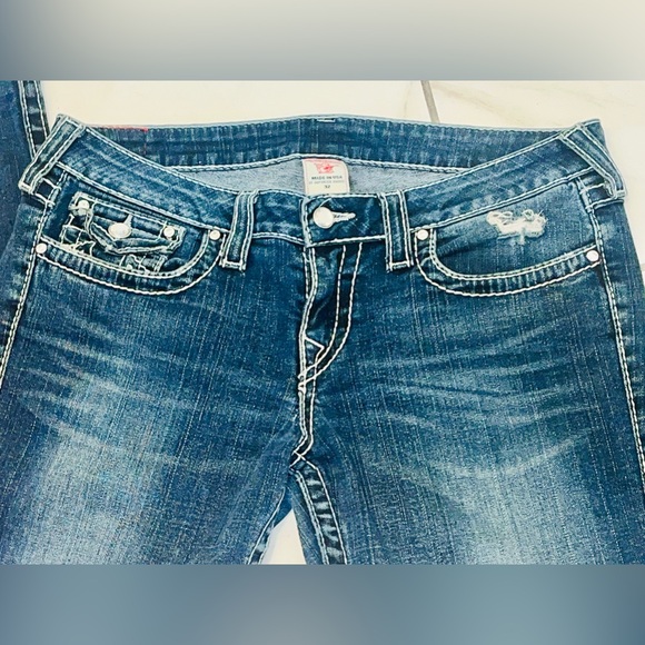 True Religion Disco Billy Big T Seat Boot Cut Jeans - Picture 5 of 9